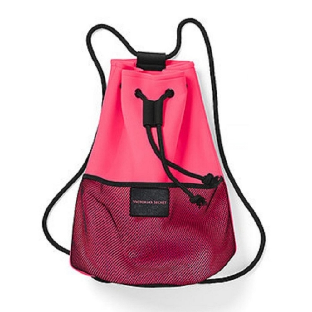 🖤🎀 VICTORIA'S SECRET NEOPRENE DRAWSTRING BEAC…